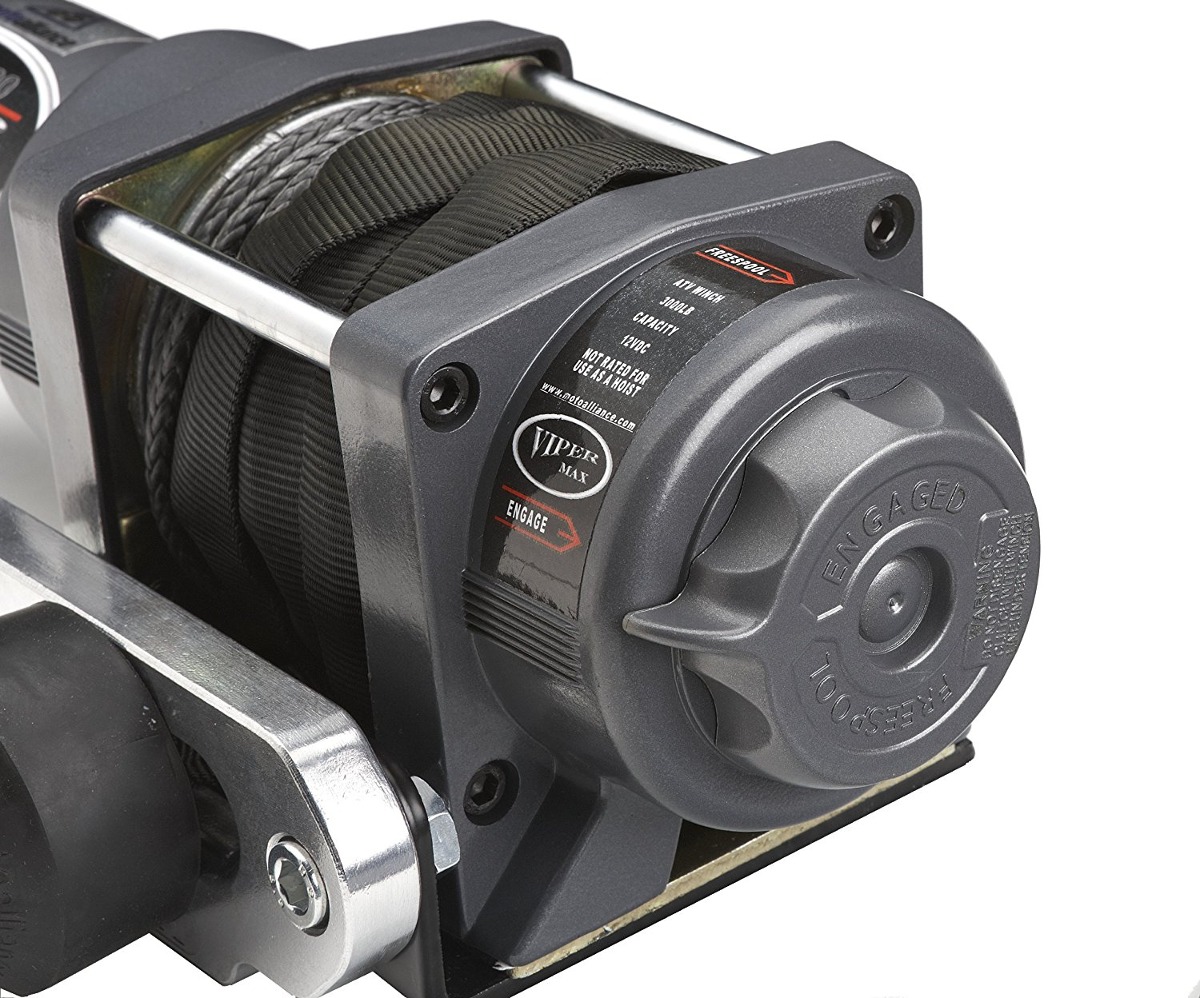 Viper Max 2500lb Utv Torno Con La Cuerda Sintética Negro Ams