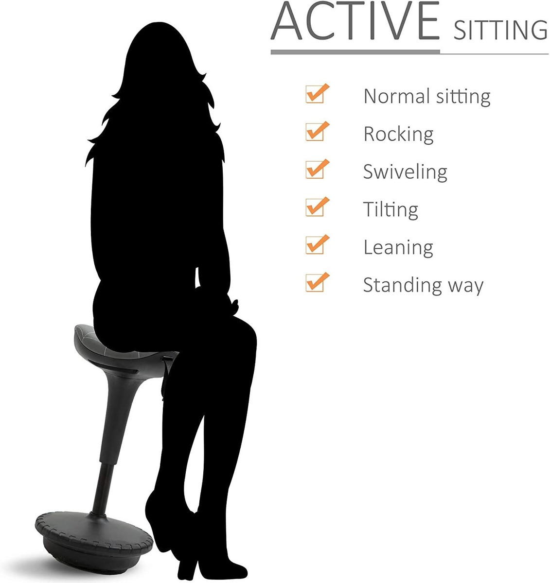 Vinsetto Taburete De Pie Con Giro De 360, Silla De Equilibr