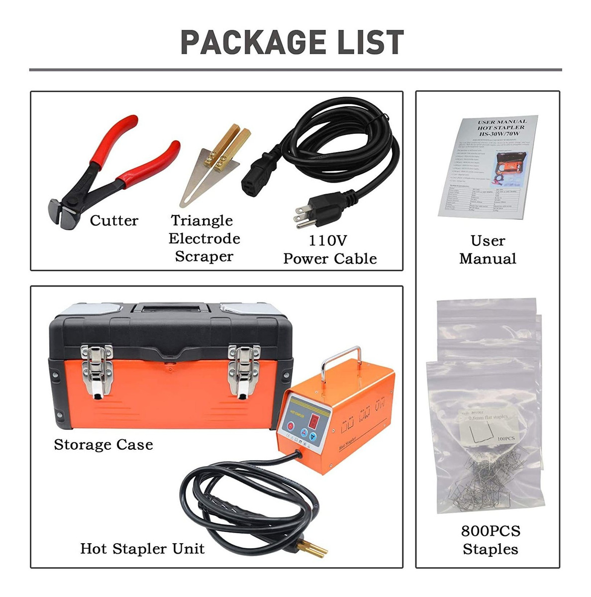 Wispausu Caliente Grapadora Soldador De Plástico Kit De Repa