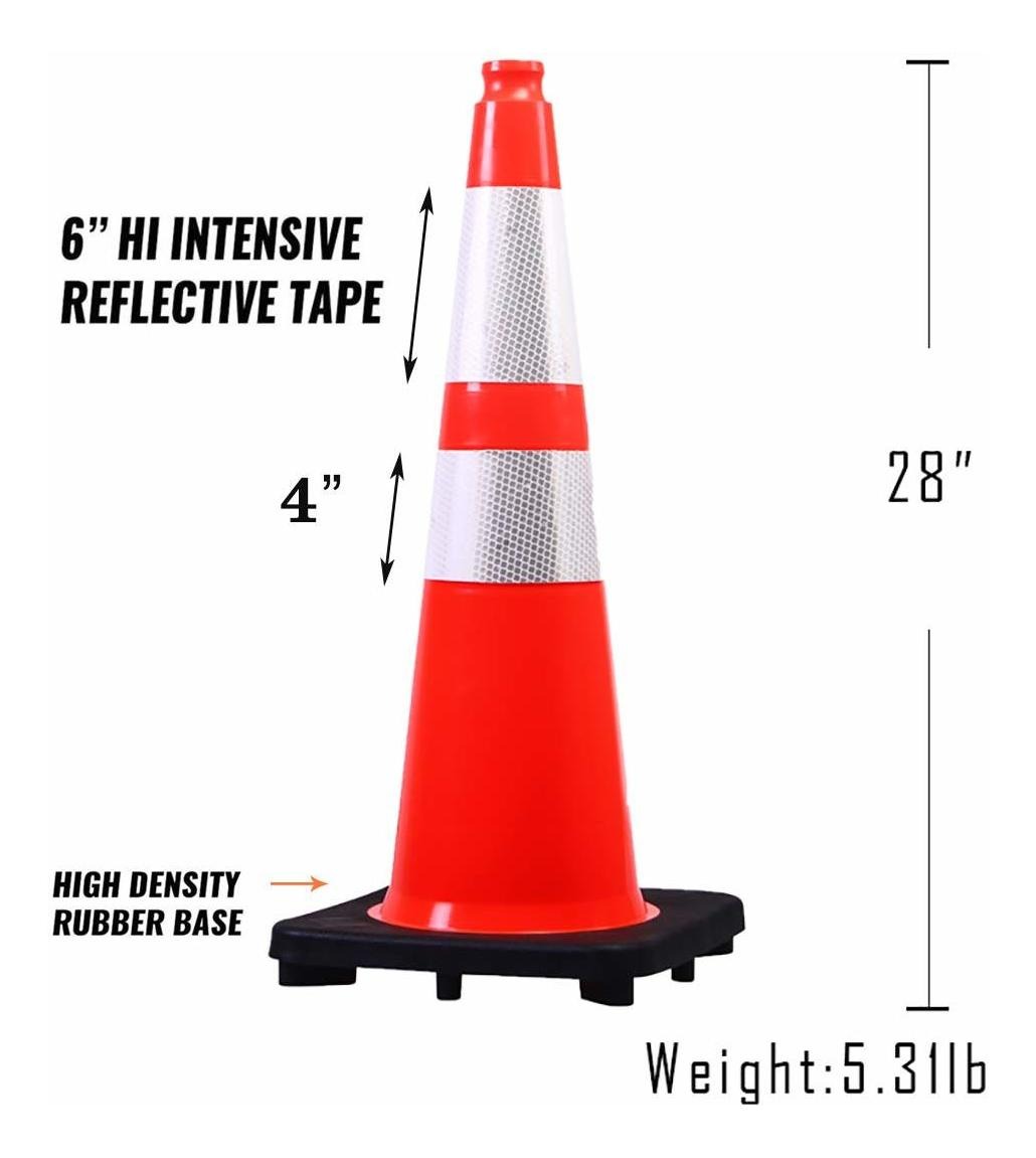 (8) Conos De Seguridad Naranja Orangeplas Pvc Cono De Tráfic