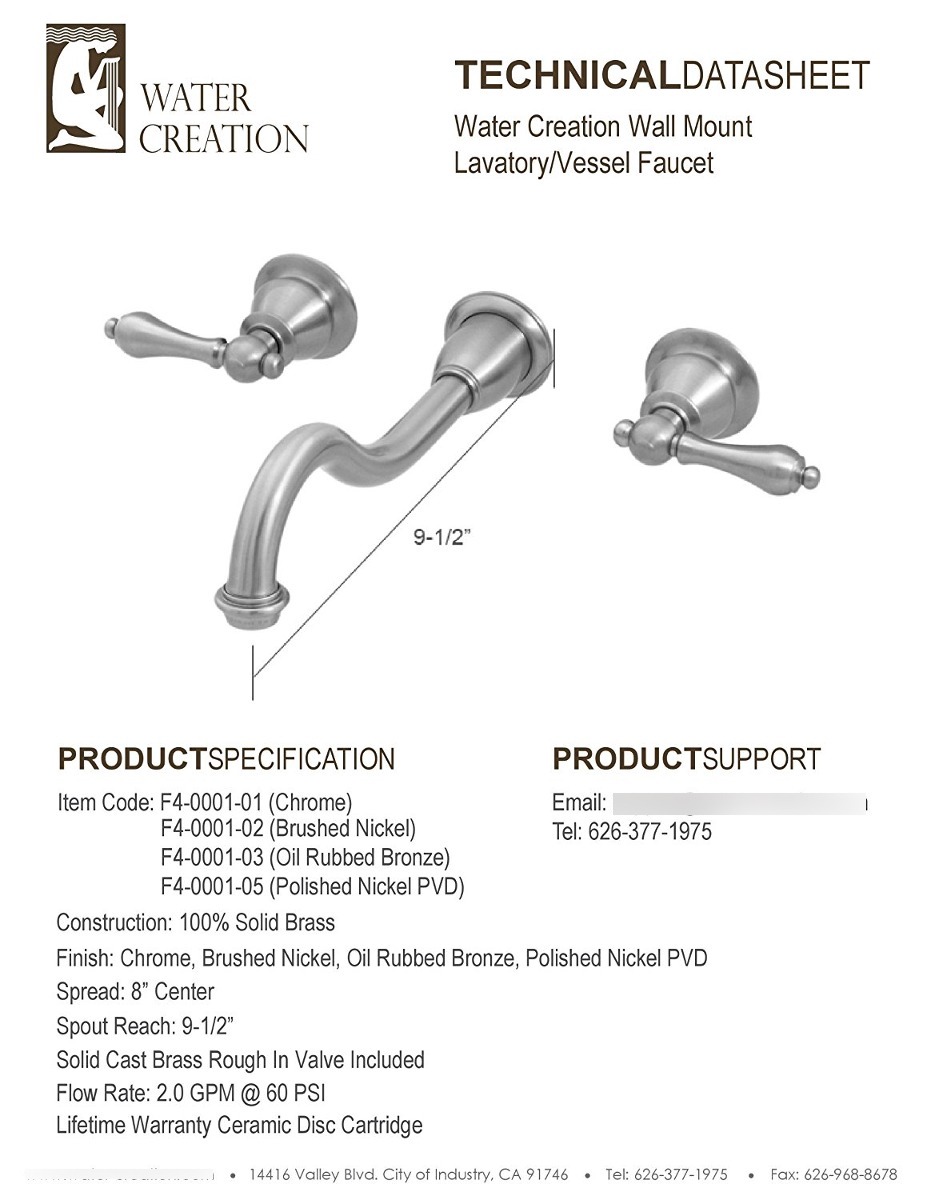 Creación Agua F4-0001-01-px Elegante Boquilla De Montaje En