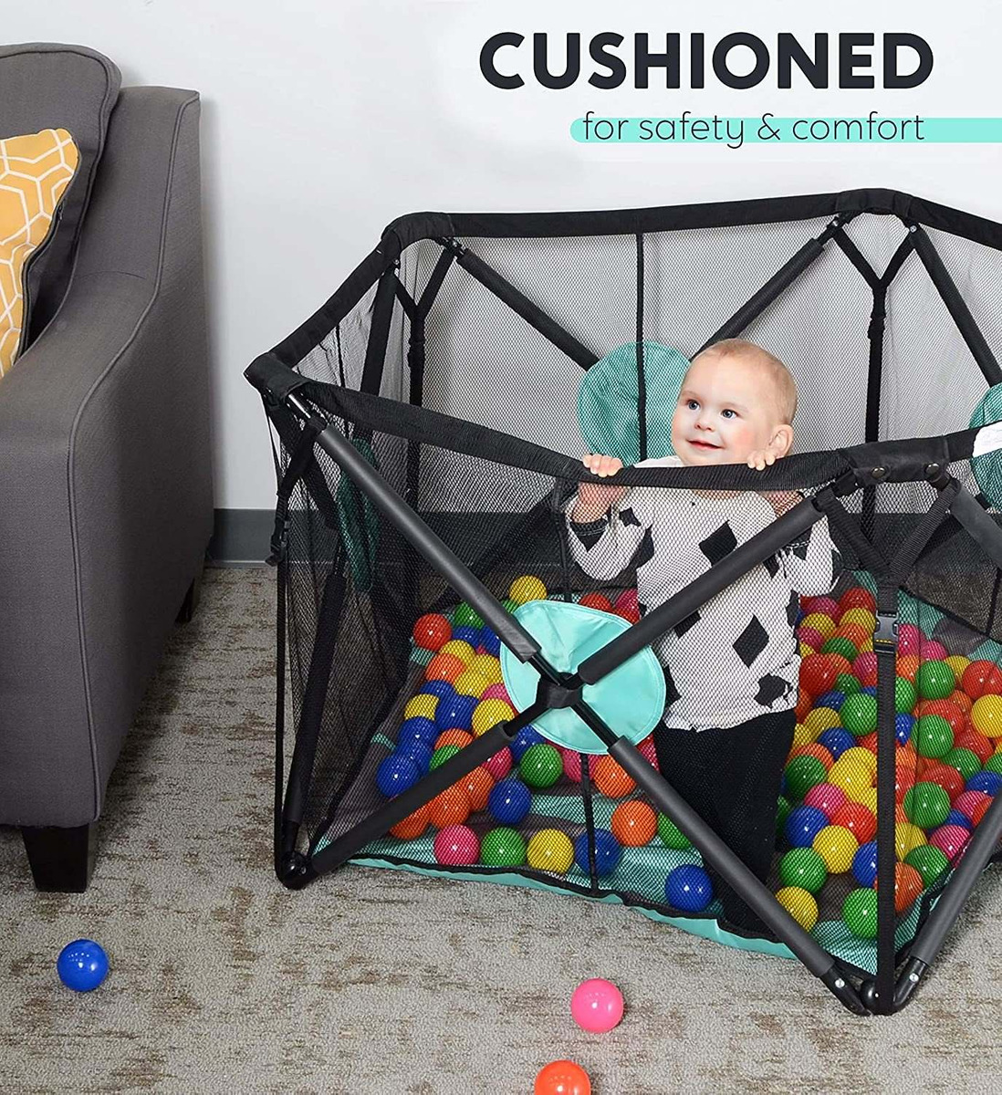 Milliard Playpen Portátil Con Amortiguación Para Mayor Segur