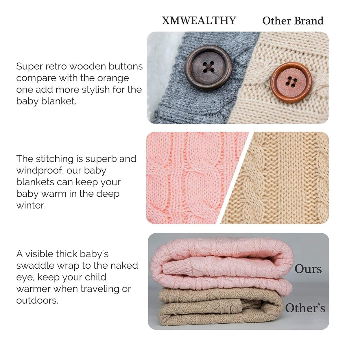 Xmwealthy - Mantas Envolventes Unisex Para Bebé, Teyido De F