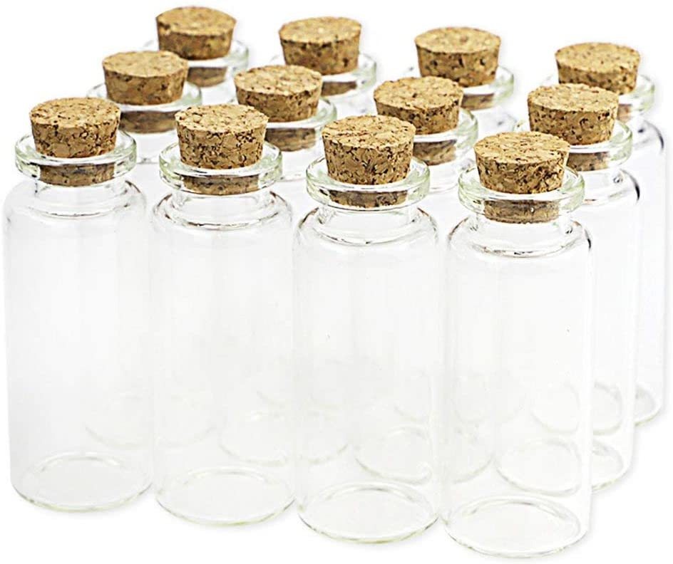 Superlele Botellas De Vidrio Con Corcho 48pcs 0.7 Fl Oz Bote
