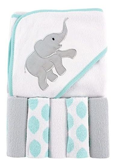 Toalla Luvable Amigos Bebé Unisex Con Capucha Y Cinco Paños,