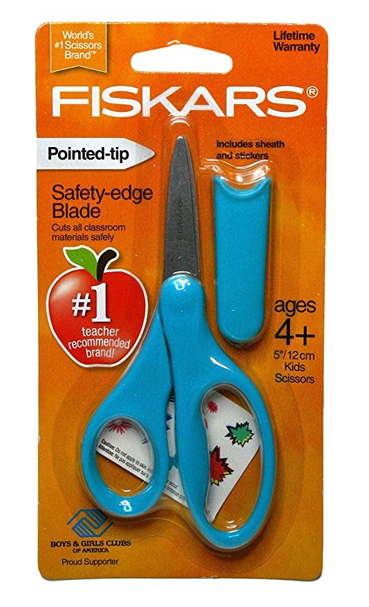 Fiskars 5 En Punta Tijeras Para Niños Lt. W / Vaina De La Ho