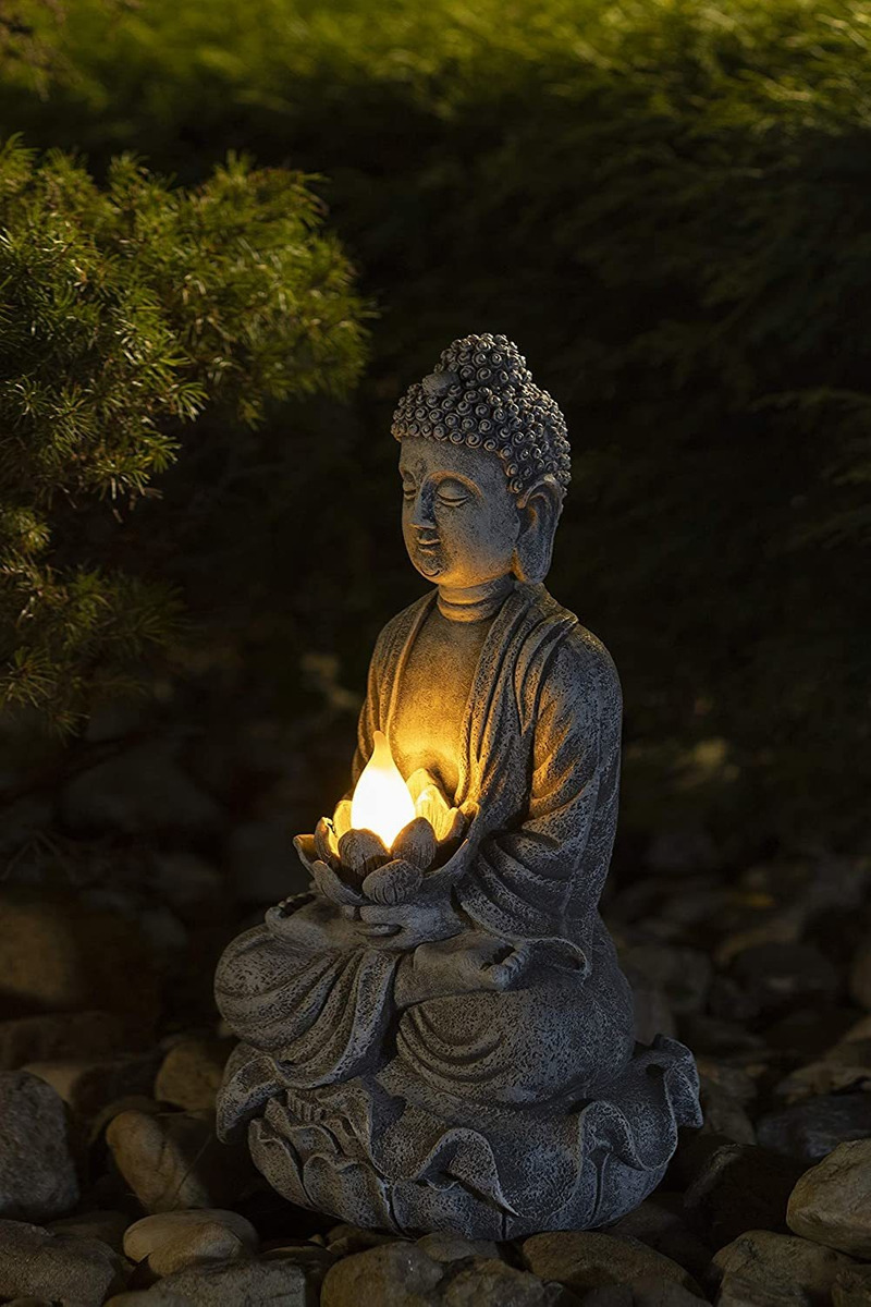 Vp Home Zen Buda Solar Powered Led Luz De Jardín Para Decora