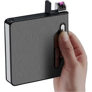 Caja De Cigarrillos Con Encendedor Insonoro / Soporte De Cig