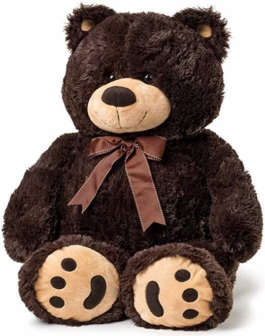 Gran Oso De Peluche, De Color Café Oscuro