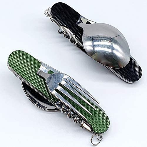 6-en-1 Utensilios Plegables Cuchillo Cubiertos Desmontables