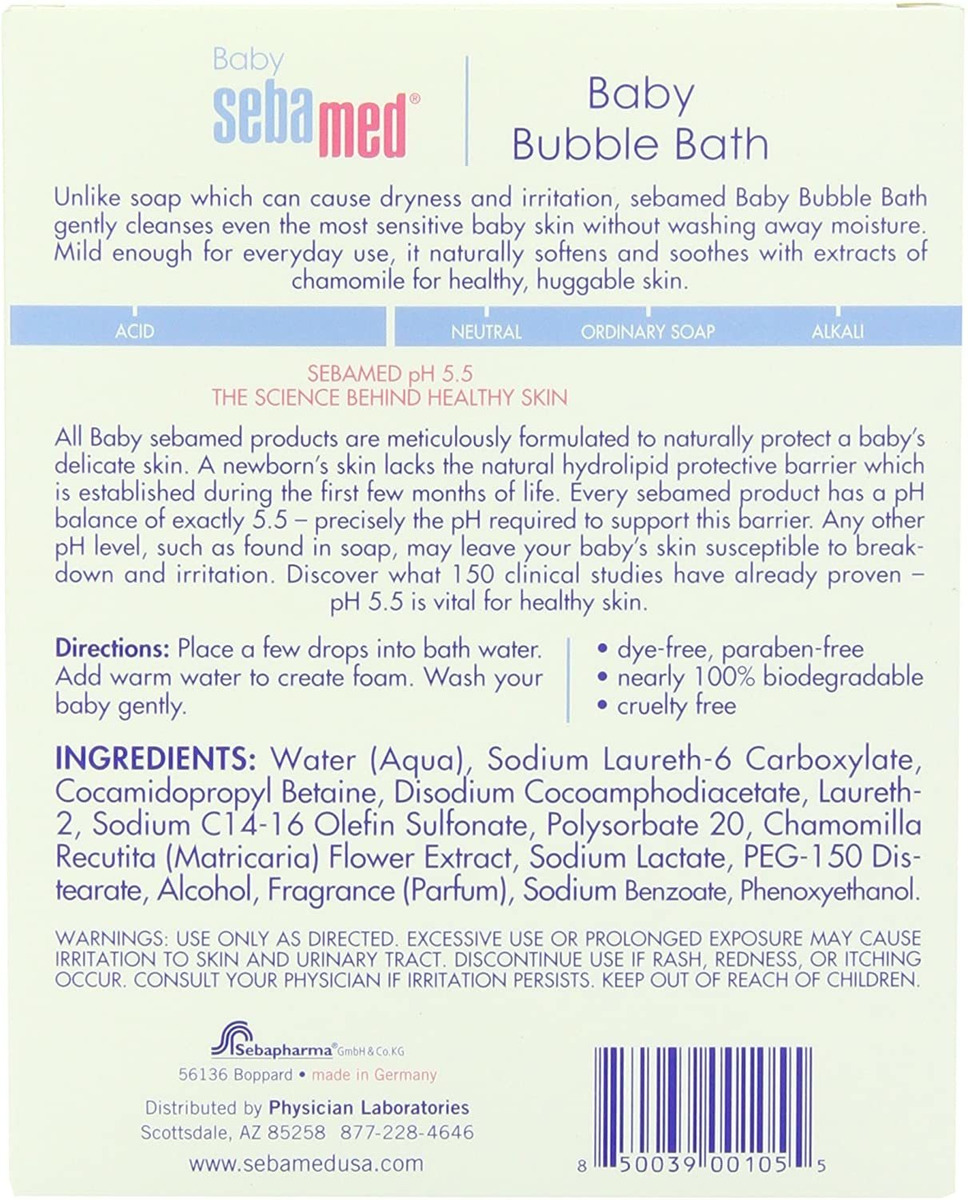 Sebamed Bebé Baño De Espuma 6.8 Onzas Fluidas - El Mejor Par