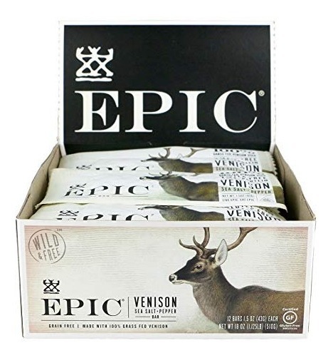 Épica All Natural Meat Bar, 100% Alimentado Con Pasto, Carne