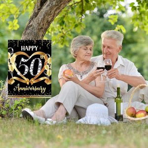 Cartel De 50 Aniversario De Boda Para Jardín, Decoración Al