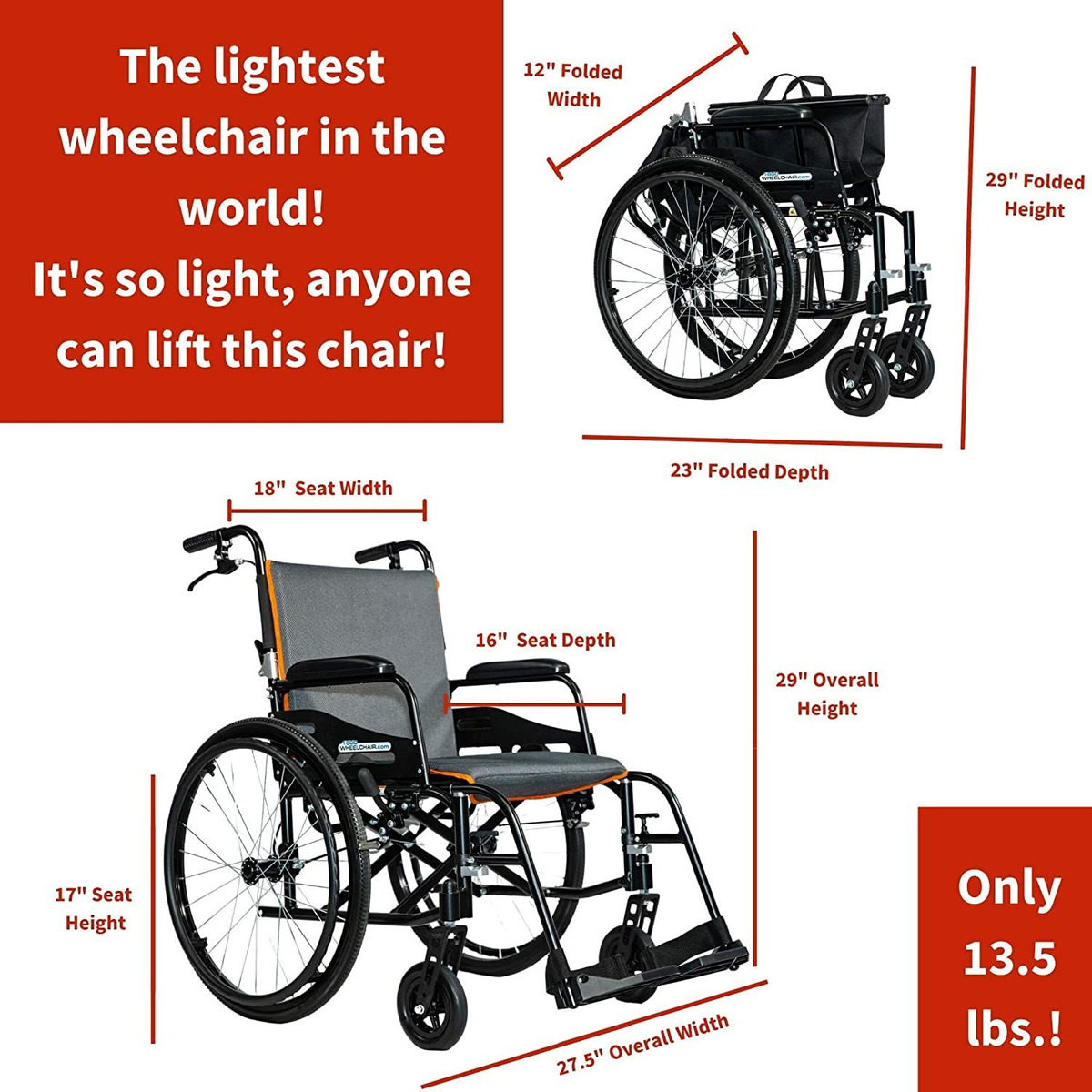 Featherweight Wheelchair - Silla De Ruedas Más Ligera Del M