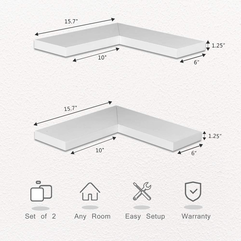 Welland Juego De 2 Estantes De Esquina Flotantes Para CoLG