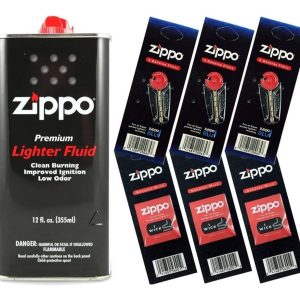 Zippo Set De Regalo 12 Fl.oz Líquido Combustible Y 3 Mecha