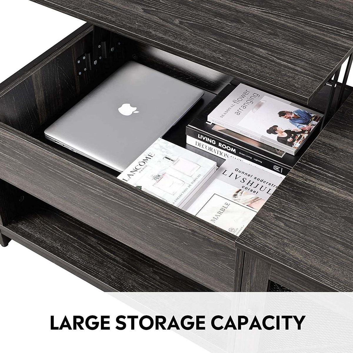 Wlive Mesa De Centro Industrial Con Elevador Superior, Mesa