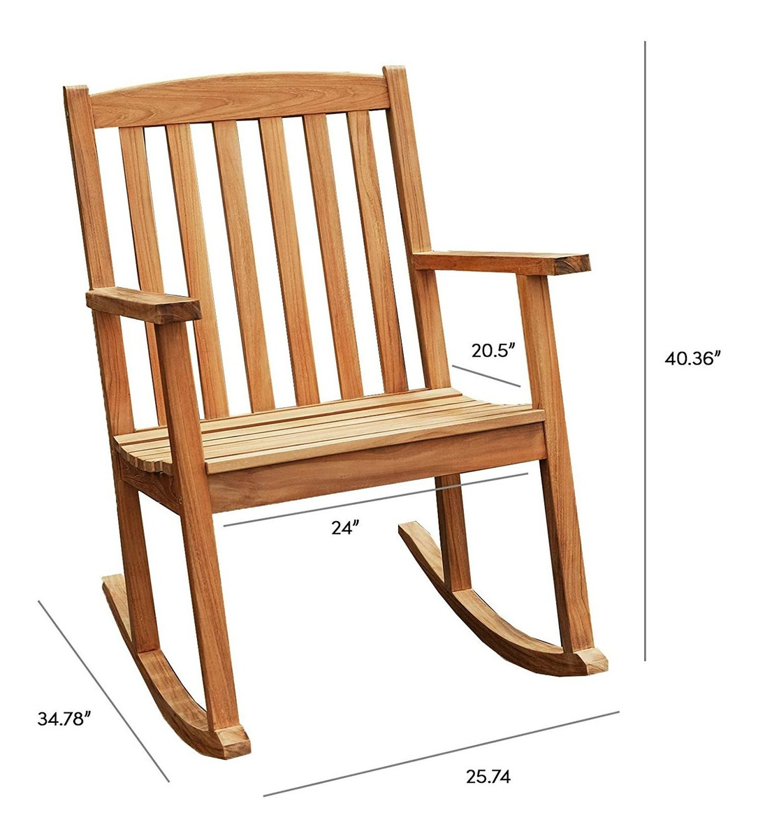 Alveare Home Bodega Classic Teca Mecedora Al Aire Libre, Nat