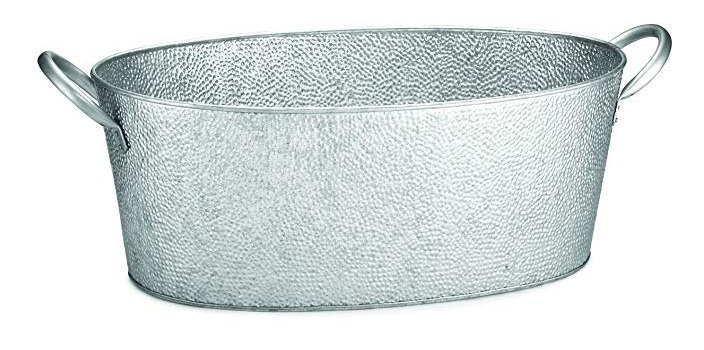 Tablecraft Gt2313 Oval Bebidas Tina Galvanizada Pebbled La T