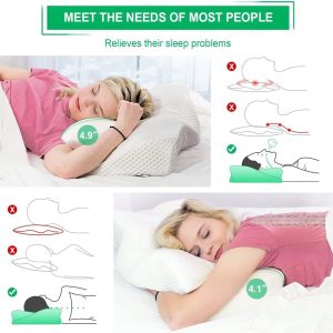 Elviros – Almohada Cervical De Espuma Viscoelástica, Moldead