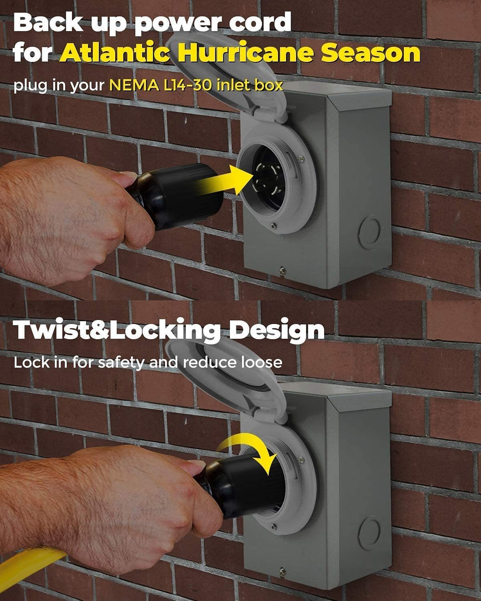 Bougerv Paquete De Artículos 30 Amp Generador Cable De Exten