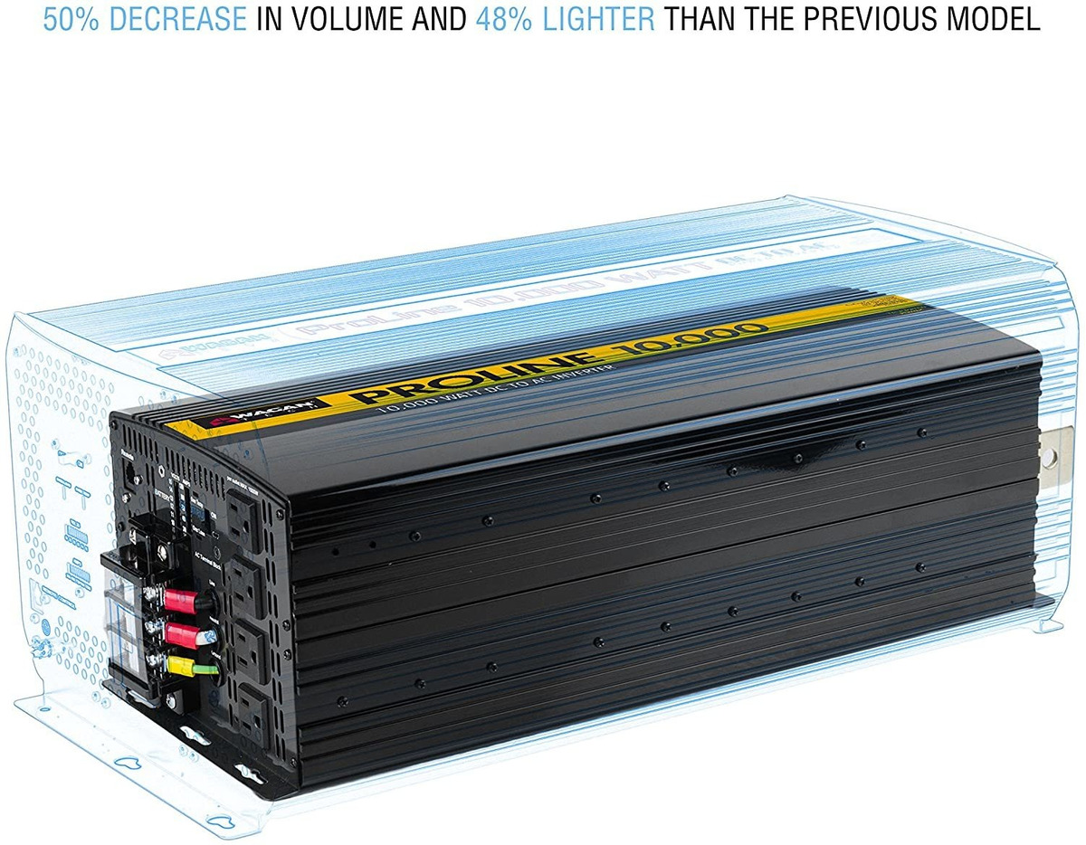 Wagan 3748 Proline Inversor De 10000 Vatios Remoto Color N