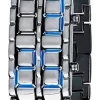 Reloj Samurai Blue Led Pulsera Acero Plata Hombre Caballero Moda
