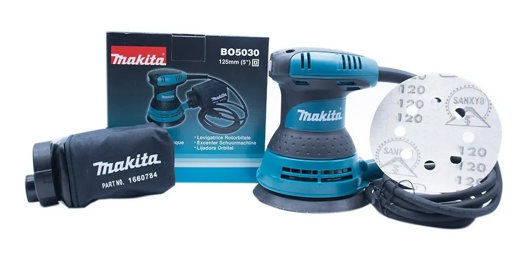 Lijadora Roto-orbital 5 12,000 Opm 300 Watts Makita Bo5030 –