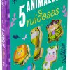 5 Animales ruidosos, libro de tapa dura en relieve 3D para contar, 1 a 4 años