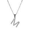 Dije Letra "M" Plata fina Ley .925 + cadena de Plata fina .925 - Imagen 2
