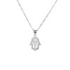 Dije Mano Fátima Plata 925+cadena Plata 925 Amuleto Hamsa - Imagen 2