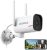 Cámaras de seguridad WiFi-DEKCO 1080p Pan Rotating 180 ° Cámaras de seguridad para exteriores con cable con visión nocturna, audio bidireccional, WiFi 2.4G, IP65, alarma de detección de movimiento (1 paquete)