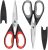 Tijeras de Home & Kitchen, iBayam Tijeras de Home & Kitchen Tijeras de carne resistentes Tijeras de aves de corral, aptas para lavavajillas Tijeras de Home & Kitchen de Food & Beverages Tijeras multiusos de acero inoxidable, paquete de 2 (negro rojo, negro gris)