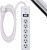 Protector contra sobretensiones GE de 6 salidas, cable de extensión de 10 pies, tira de alimentación, 800 julios, enchufe plano, cubiertas de seguridad de giro para cerrar, listado UL, blanco, 14092