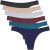 ANZERMIX Tanga de algodón transpirable para mujer, paquete de 6