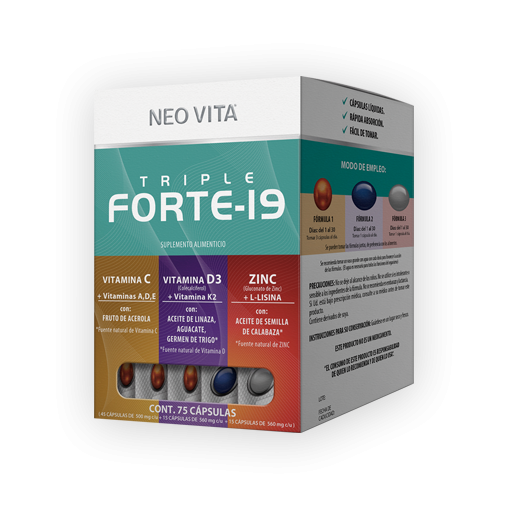 FORTE-19. Refuerza el sistema inmunológico, potencializa la inmunidad fortalece sistema respiratorio