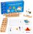 Montessori Toys Kindergarten ABC Aprendizaje a juego y conteo Bloques de alfabeto de madera Palabras de vista Tarjetas flash Letras Juego de ortografía fonética, Educación preescolar para niños pequeños de 2 3 4 5 6 7 8 años
