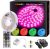 MINGER Tira de luces LED de 16.4 pies, luces LED RGB que cambian de color para el Home & Kitchen, Home & Kitchen, habitación, dormitorio, dormitorio, bar, con control remoto IR, 5050 LED, modo de bricolaje
