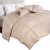 Utopia Bedding Edredón con inserto de edredón, edredón acolchado con lengüetas en las esquinas, edredón alternativo cosido en caja (doble, beige)