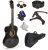 Guitarra de madera de 30″ con estuche y accesorios para niños/niñas/niños/principiantes (negro)
