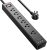 Tira de alimentación con 6 pies, protector contra sobretensiones Yintar con 6 salidas de CA y 3 puertos USB, cable de extensión de 6 pies para el Home & Kitchen, oficina, dormitorio Essentials, 2100 julios, lista ETL, (negro)