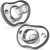 Chupetes Nanobebe para bebés de 0 a 3 meses, ortodónticos, se curvan cómodamente con el contorno de la cara, galardonados para bebés que amamantan, 100 % silicona, sin BPA. Perfect Baby Registry Gift 2pk, gris