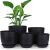 Homenote – Maceta de plástico de 7/6/5,5/4,8/4,5 pulgadas para interior, macetas de plástico decorativas modernas para plantas con orificio de drenaje y bandeja para todas las plantas de la casa, suculentas, flores y cactus, color negro