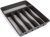 Rubbermaid antideslizante grande, organizador de bandeja para cubiertos, negro con gris