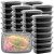 Paquete de 50 recipientes de plástico aptos para microondas para preparación de comidas con tapas de 28 oz. Fiambreras de almacenamiento reutilizables rectangulares negras de 1 compartimento, grado alimenticio sin BPA, aptas para congelador y lavavajillas