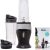 Licuadora personal Ninja para batidos, batidos, preparación de Food & Beverages y mezclas congeladas con base de 700 vatios y (2) tazas de 16 onzas con tapas de pico (QB3001SS)
