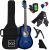 Best Choice Products – Kit de iniciación para guitarra acústica de madera para principiantes de 38 pulgadas con bolsa de transporte, sintonizador digital, 6 púas de celuloide, cuerdas de nailon, capo, tela, correa con soporte para púas, color azul