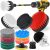 Holikme – Juego de 20 accesorios para cepillos de taladro, almohadillas de fregado y esponja blancas, cepillo de fregado eléctrico con accesorio largo extensible, limpieza multiusos para lechada, azulejos, fregaderos, bañera, baño, Home & Kitchen y coche