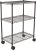 Amazon Basics Estantería de almacenamiento de 3 estantes ajustable y resistente con ruedas de 4 pulgadas, estante de alambre organizador de metal, negro (23,2 L x 13,4 W x 32,75 H)