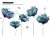 Rw-2003 Desmontable Azul 3d Sueño Flor Pegatinas De Pared Di